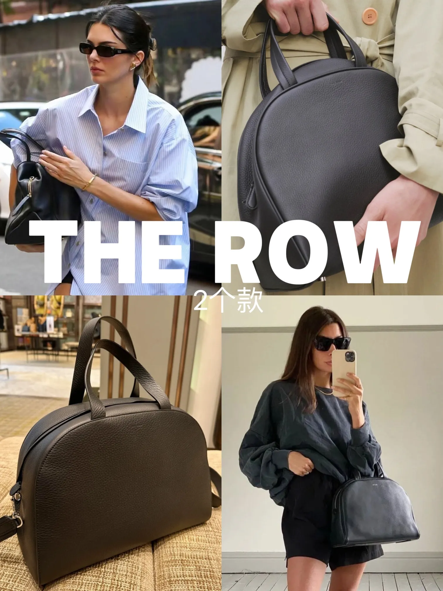 The Row Nina Bowling bag Smooth Leather Luxury Women Designer Bags Shoulder  Strap Zipper Closure Underarm Top Handle with box