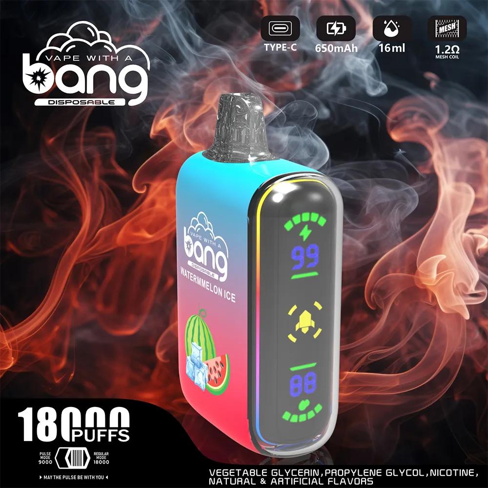 Original Bang Puffs 18000 Puff 18k Fumot Digital Box Smart Screen Electronic Cigarettes Disposable Vapes Rechargeable Battery Vaper VS Puff 9000 12000 15000