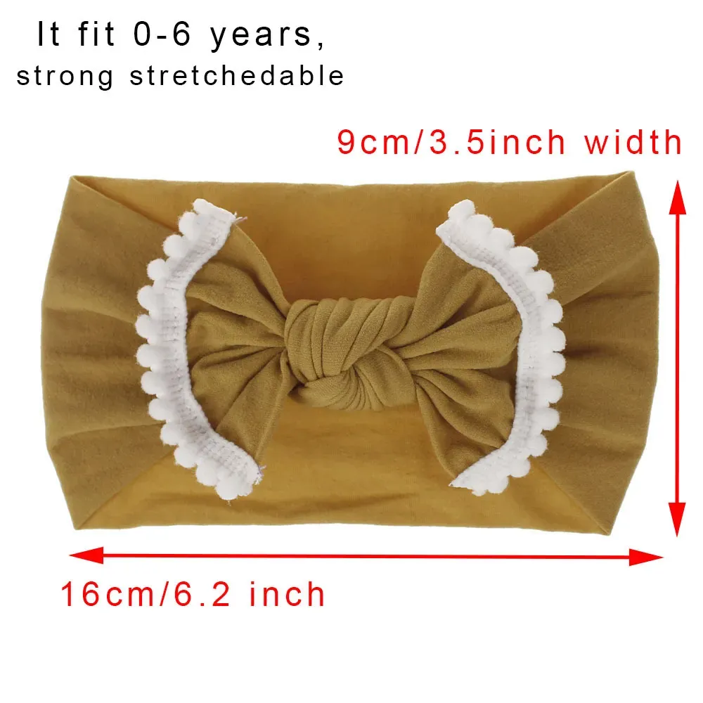 Baby Girl Lace Nylon Headband fashion soft Candy Color Bohemia Bow Girl Infant Hair Accessories Headband