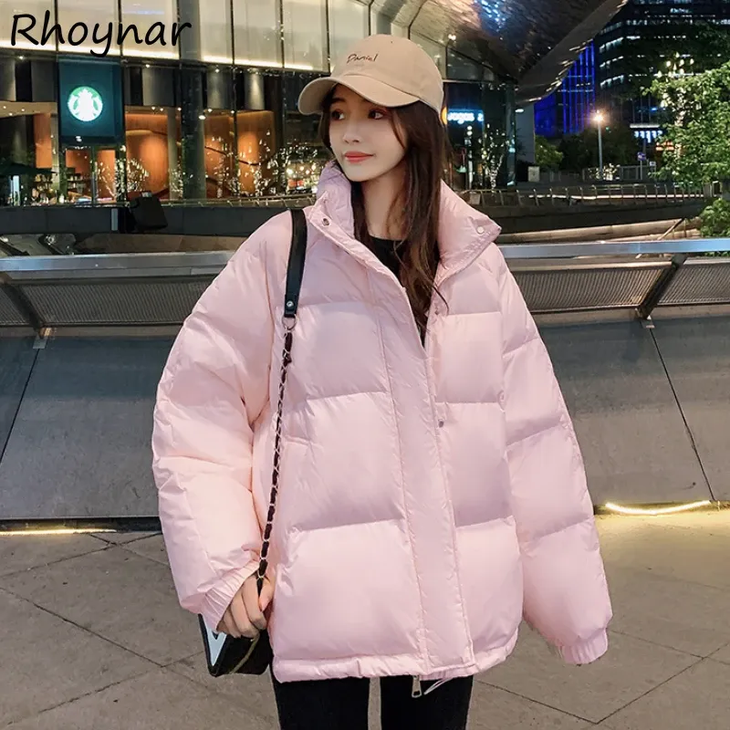 Parkas krótki styl parkas kobiety solidne ciepło zagęszcza zimowe eleganckie koreańskie luźne college młode kawaii allmatch żeńska ropa