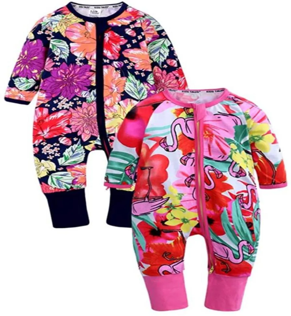 Baby Boys Girls Sleepar Autumn Bamboo Bamboo Bamboo Print Romper Nowonarodzony chłopiec ubrania1202793