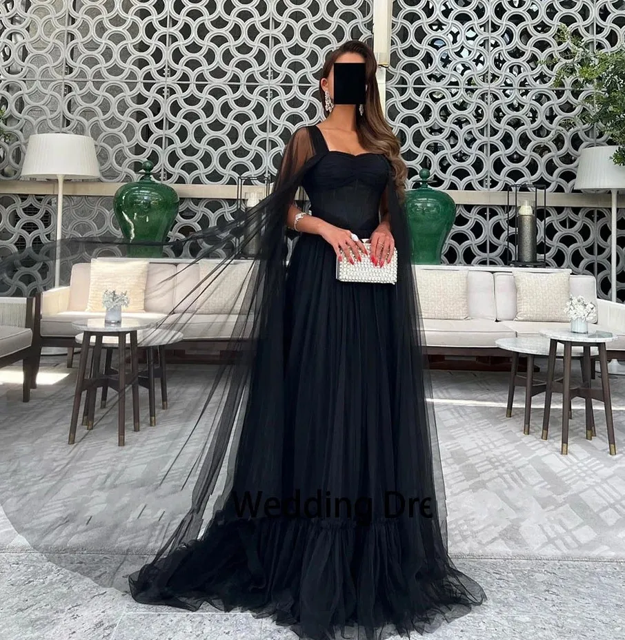 Black Evening Formal Dress for Women with Cape Tulle Sweetheart Sweep Train from Dhgate Evening Dresses - price 247.15 Black Evening Formal Dress for Women with Cape Tulle Sweetheart Sweep Train from Dhgate Evening Dresses - price 247.15