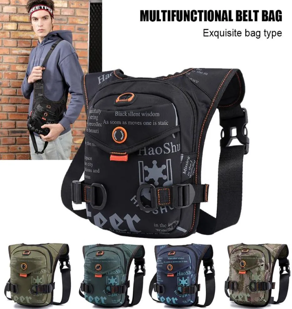 Outdoor Bags Men039s Drop Leg Bag Large Acity Polyester Thigh Fanny Pack Multifunction Zipper Crossbody Shoulder Waist7300590