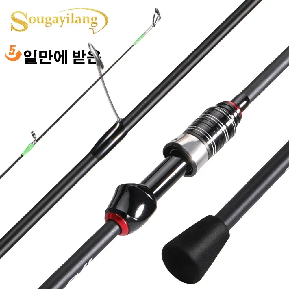 Sougayilang Spinning Angelrute 1,8 m 2,1 m Ultraleichte Carbon Faser Angelrute Pole EVA Griff Baitcasting Angelrute für angeln pesca 240227