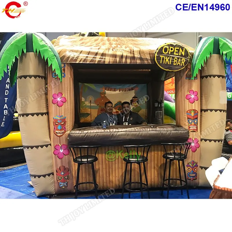 wholesale 4x3x3.5mH (13.2x10x11.5ft) wholesale free ship to door outdoor activities outdoor portable western inflatable tiki bar party air inflated pub tent for sale