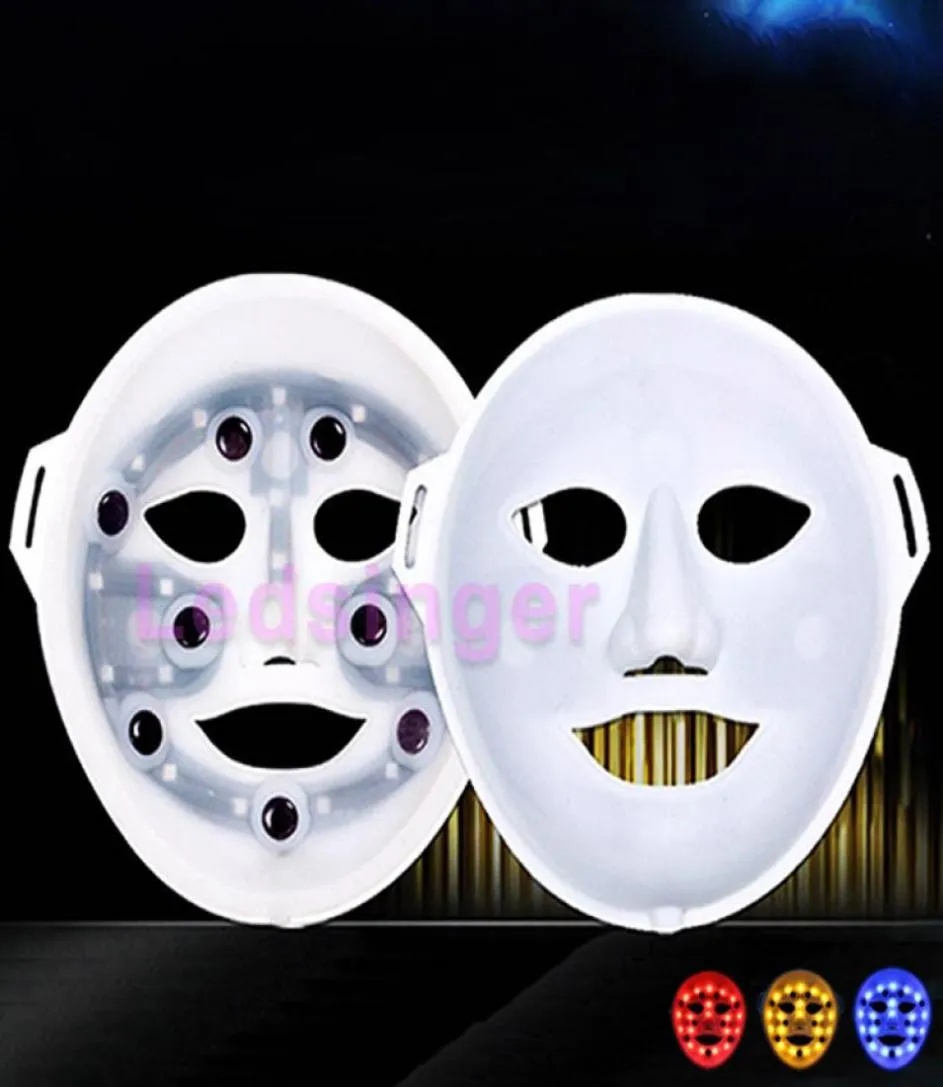 3D Vibration 3 couleurs PDT LED pon masque facial luminothérapie beauté masseur facial masque pour soins de la peau élimination des rides8897311