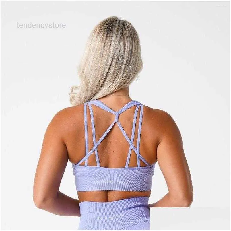 Aktive Unterwäsche Yoga Outfit Nvgtn Galaxy Gerippter nahtloser BH Damen Sport-BHs Butterweiche Gymnastikweste Trainingsoberteile Fitness Atmungsaktive Unterwäsche Drop De Dhexq