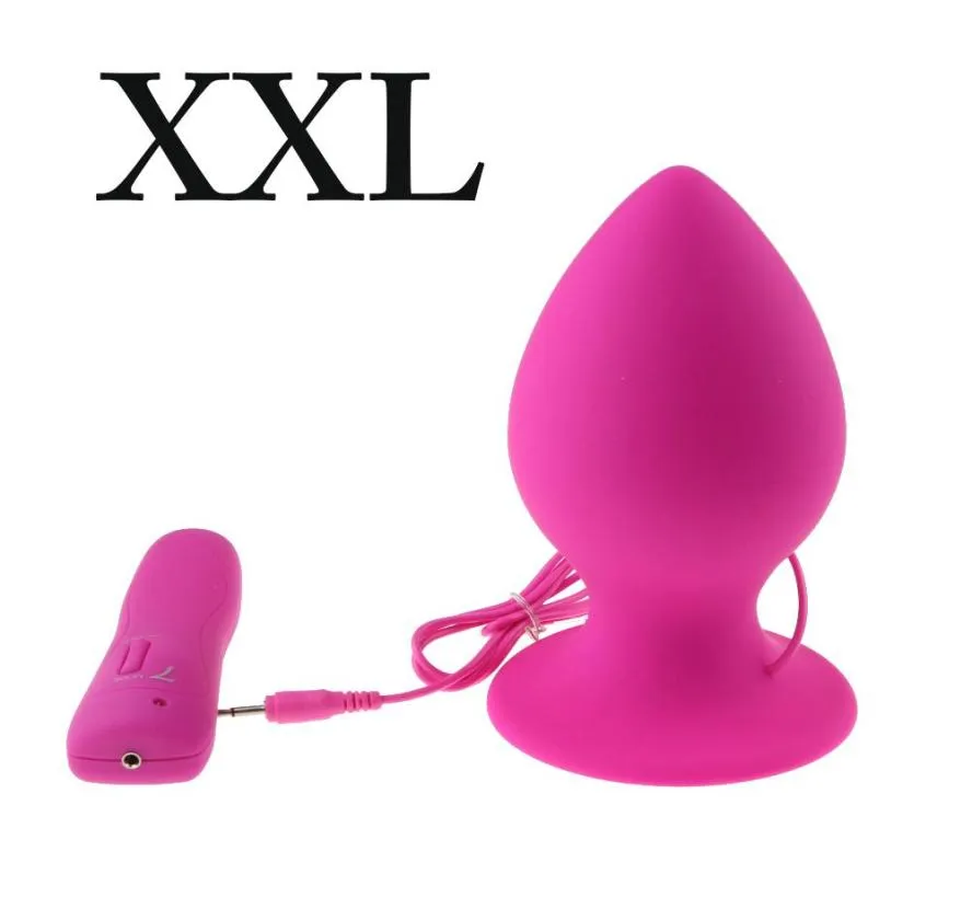 Super Big Size 7 Mode Vibrating Silicone Butt Plug Large Anal Vibrator Enorm Anal Plug Unisex Erotic Toys Sex Products L XL XXL9262878