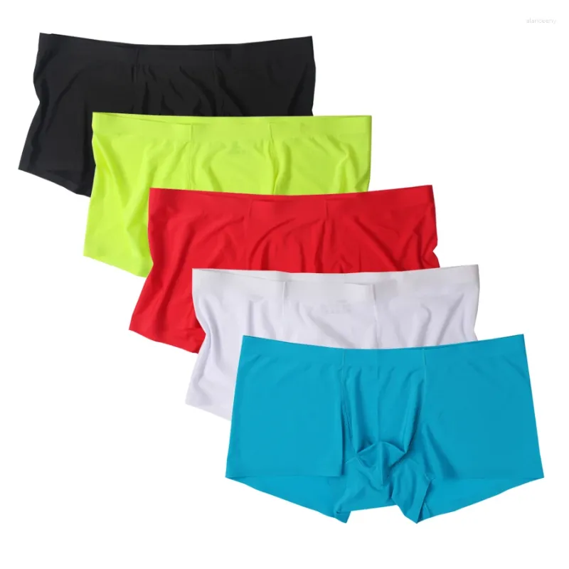 Cuecas 4 homens sem costura boxers macio cueca cueca masculina spandex 3d virilha boxer nylon homem shorts desliza 00806