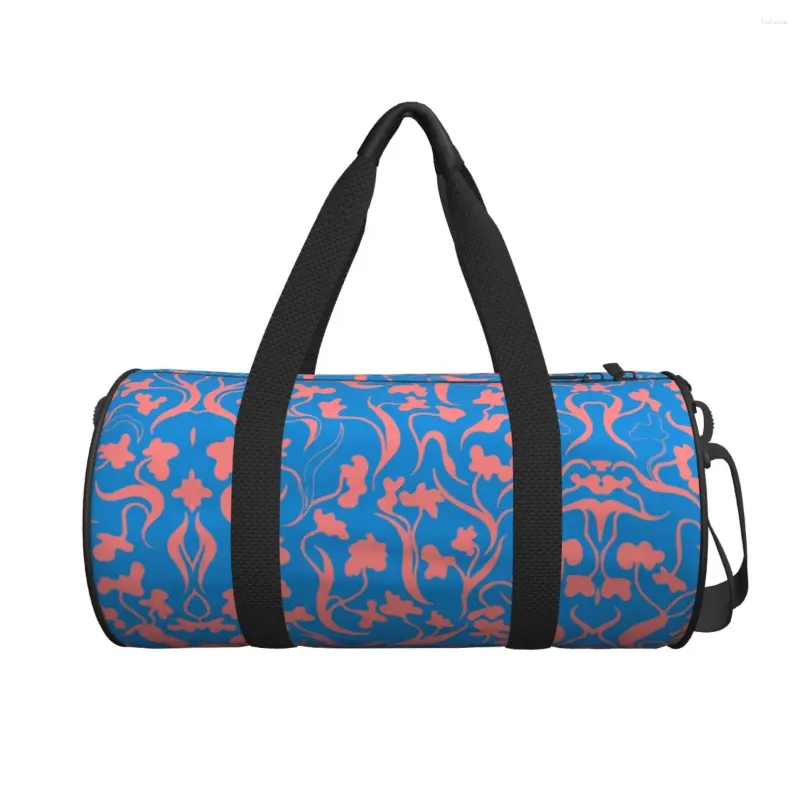 Duffelväskor Travel Bag Flower Vine Gym Blue Cool Bohemia Waterproof Sports Stor modehandväska Fitness för manlig kvinna