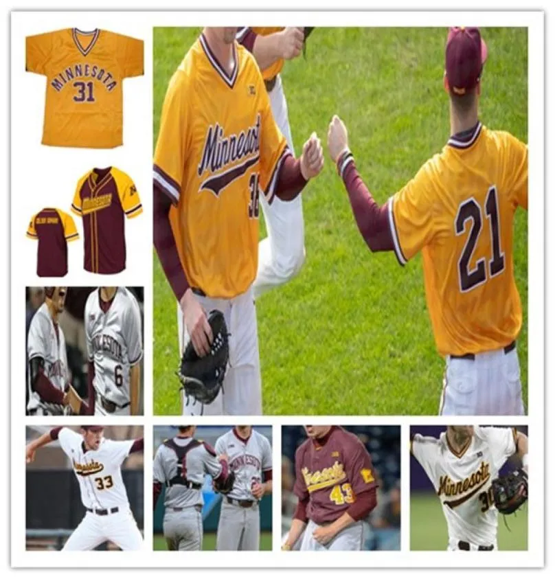 Custom College Baseball Minnesota Golden Gophers Jerseys Zack Raabe Max Meyer Chase Stanke Bertrand Jack Wassel Andrew Wilhite Sam6833767