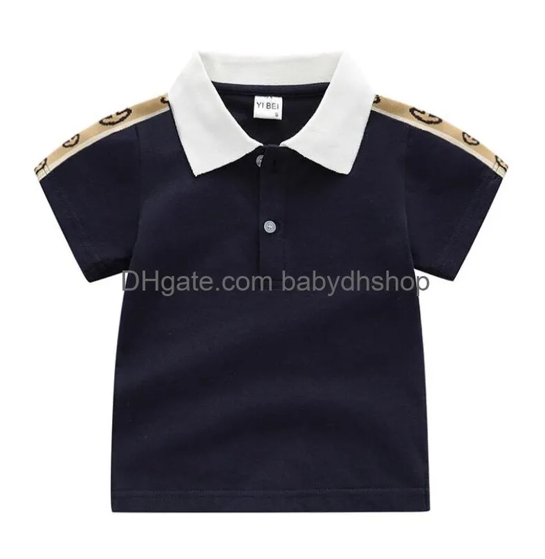 Polo Neonate maschietti T-shirt scozzesi T-shirt estiva bambini a maniche corte Colletto rovesciato Camicia in cotone bambini Top bambini T-shirt 2-7 anni