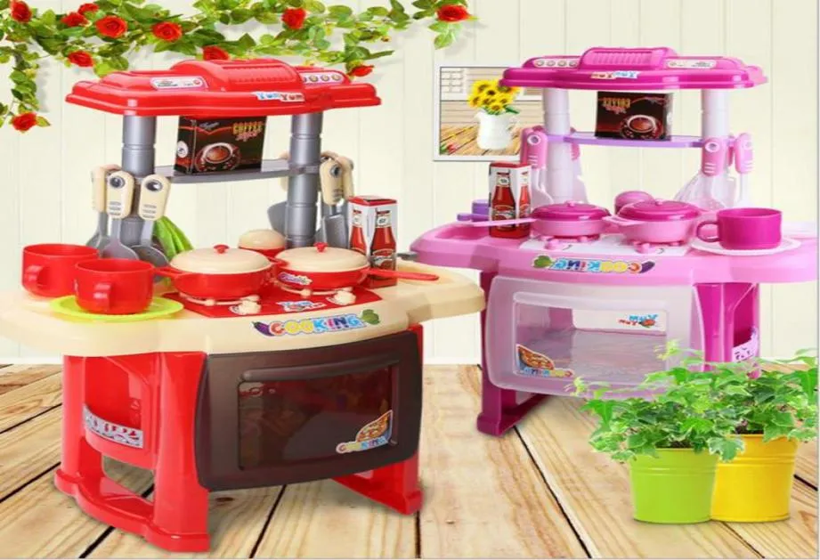 Ganze Kinder Küche set kinder Küche Spielzeug Große Küche Kochen Simulation Modell Spielen Spielzeug für Mädchen Baby4846655