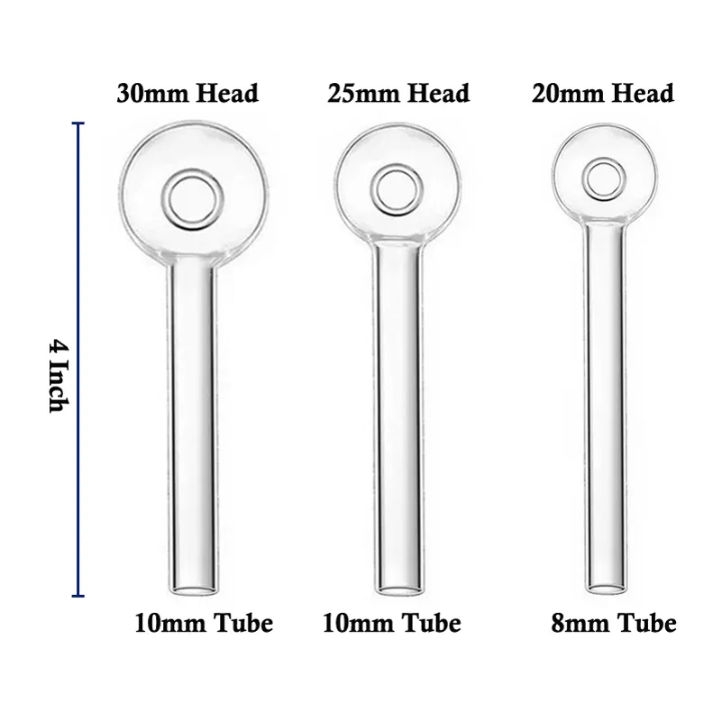 Vibes 4 Inch Thick Glass Pipe Oil Burner Hand Bong With 3cm / 2.5mm / 2cm Head Bowl