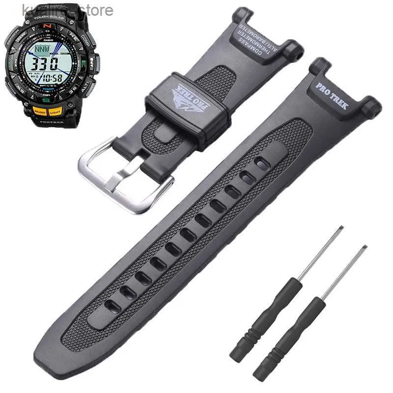 Watch Bands Rubber Strap Suitable for Casio Protrek Prg-240 PRG-40 Pathfinder Series Mens Sport Waterproof Band Accessories L240307