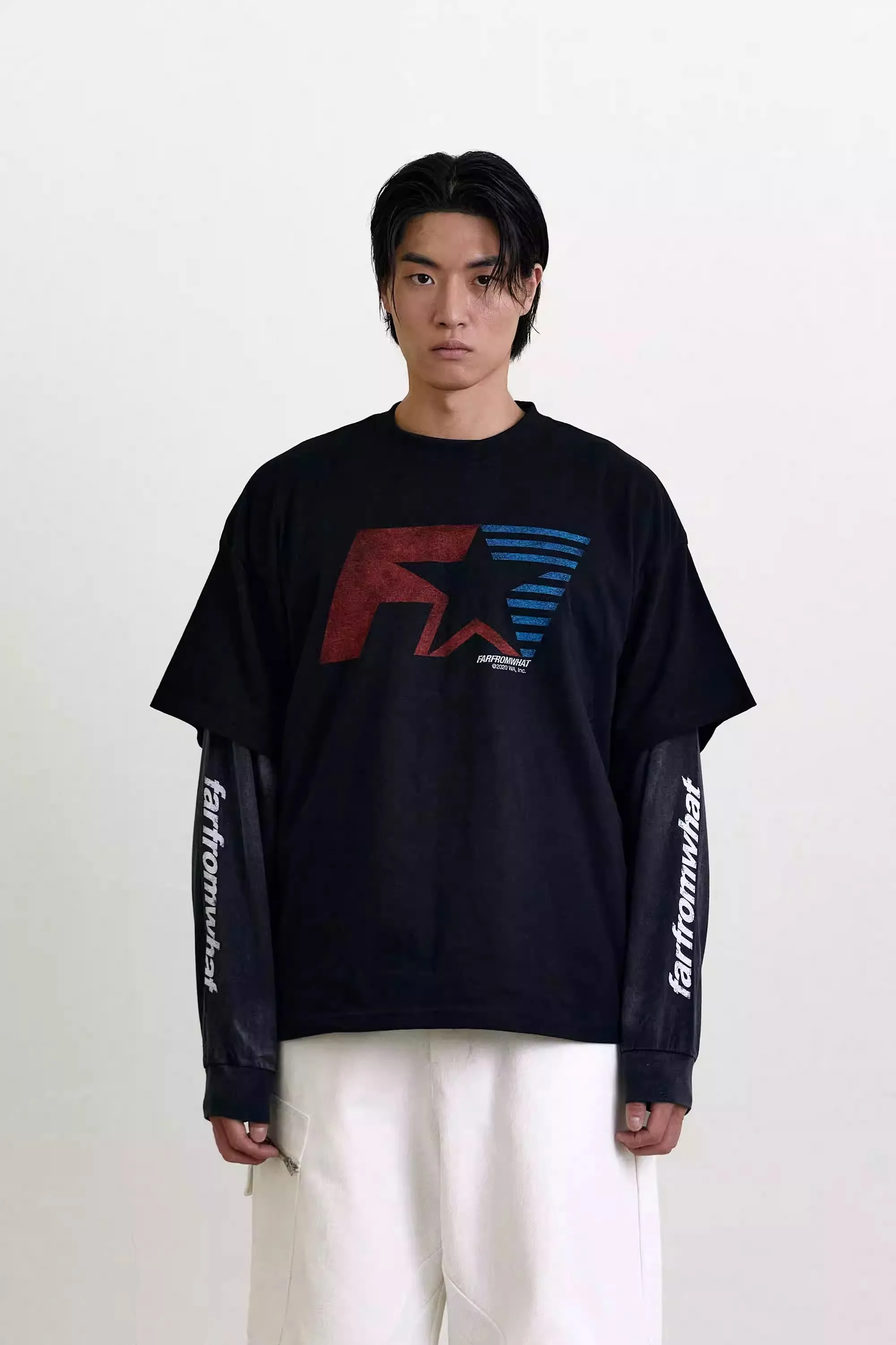 トップス archive message print long sleeve Social Collision Stripe Punk Graphics Girls Long-Sleeve Top | Hot