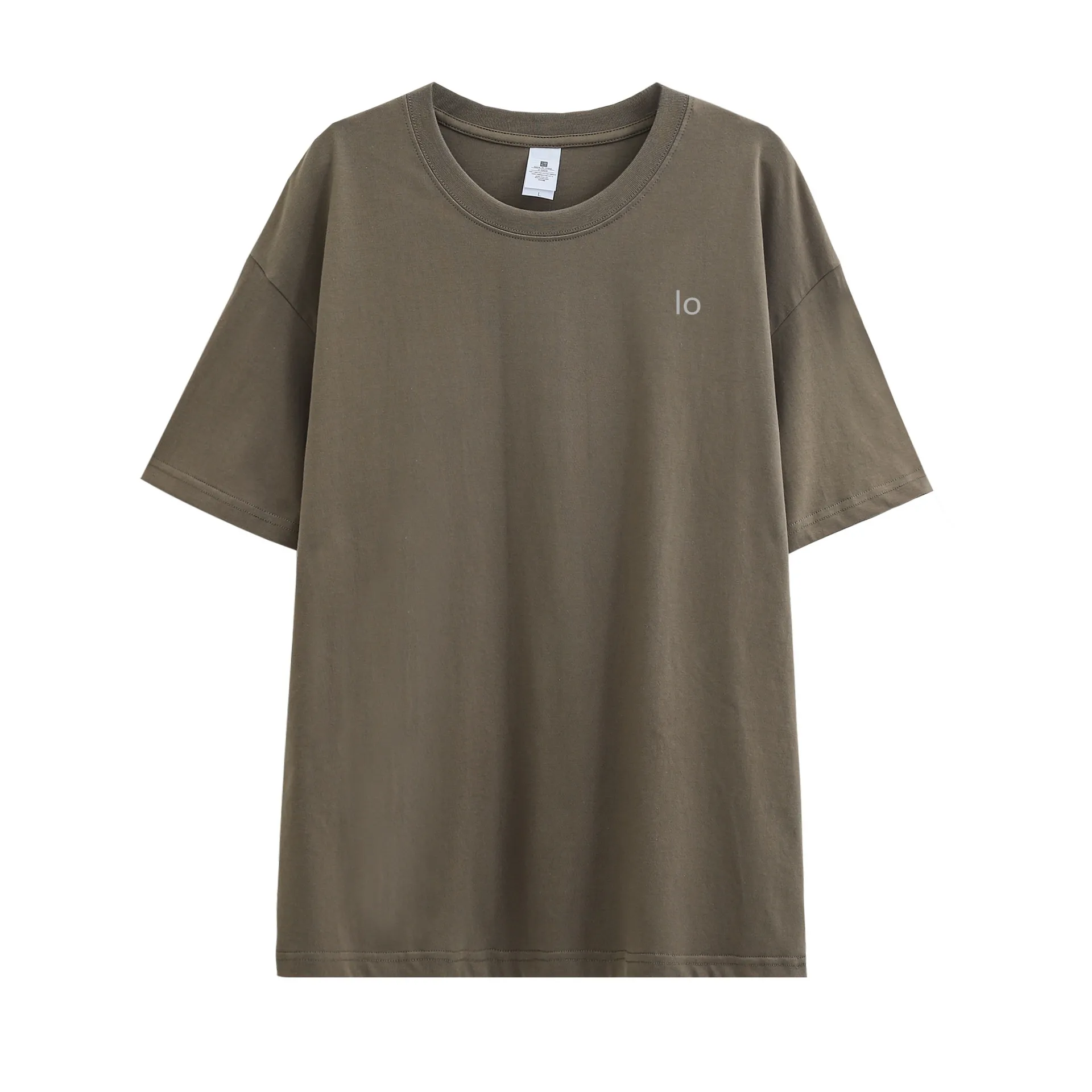 al Unisex Yoga-Shirt Tops Cew Neck Fintness Kurzarm 230g T-Shirt Hautfreundliches Workout Atmungsaktives Baumwoll-Top Männer Frauen lo7701