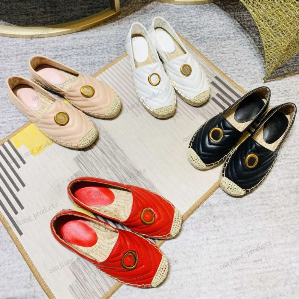 Espadrilles Pantoufles Femmes Designer Sandale Verrouillage G Boucle Diapositives Semelles De Paille Plateforme Dame En Cuir Matelassé Mule Plate Slider Tongs Sandales Mocassins éraflures