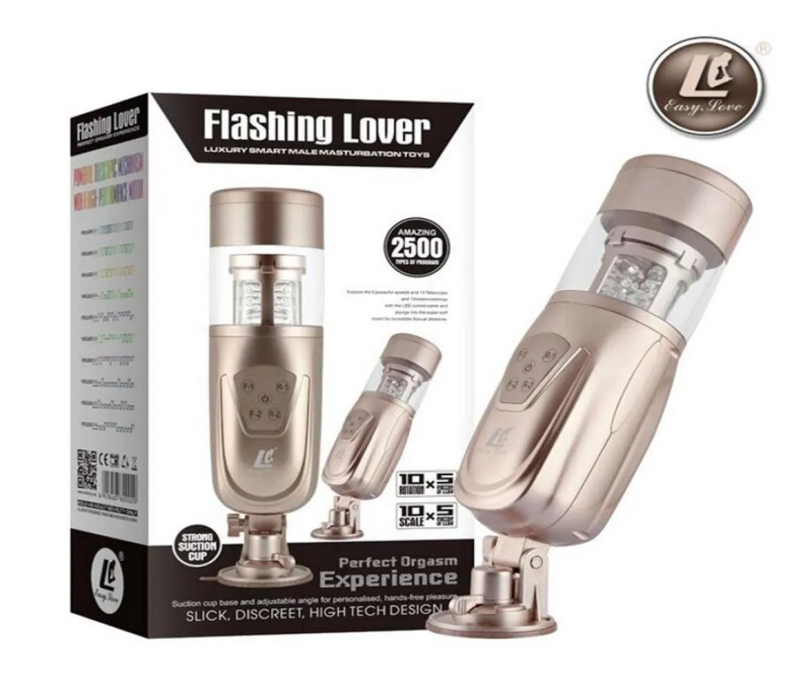 Easy Love Telescopic Lover Electric Automatic Sex Machine Rotating Retractable Male Masturbators Hands Sex Toys for Men2463609