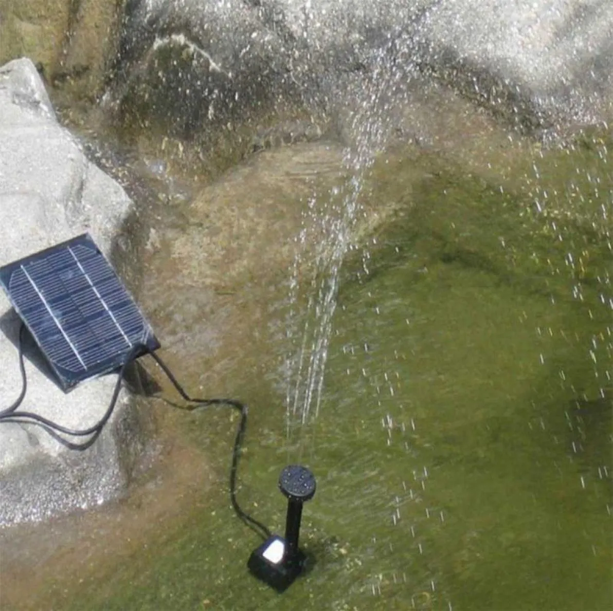 Moda Square Kształt Solar Pump Water Pump Zestaw Fontanna Garden Garden Staw zanurzający się zbiornik w kąpieli ptak