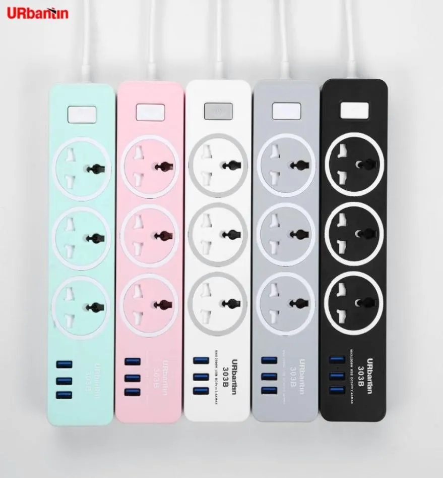 Power Strip Smart Plug Home Electronics Fast Charging Socket med USB Universal Socket Plug Extension Cord Socket för EU UK AU1109434