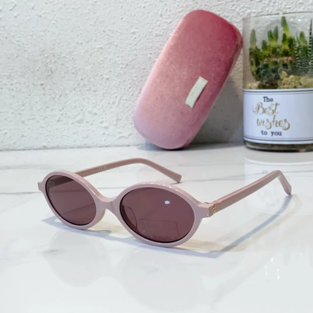 Розовые роскошные солнцезащитные очки для женщин MSMU044 дизайнерские солнцезащитные очки высшего качества модные овальные круглые солнцезащитные очки для улицы классический стиль очки ретро унисекс с защитой от ультрафиолета400 с коробкой