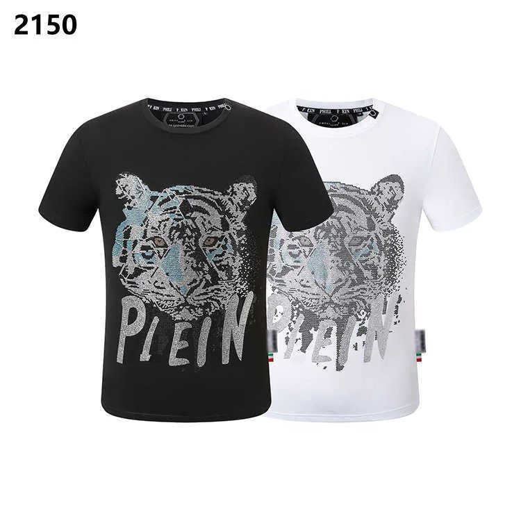 T-Shirts Mode Herrenmarke Philippe Marke Sommer PP Herren Kurzarm Qualität Hot Diamond Skull T-Shirt{Kategorie}1IOZ1IOZ