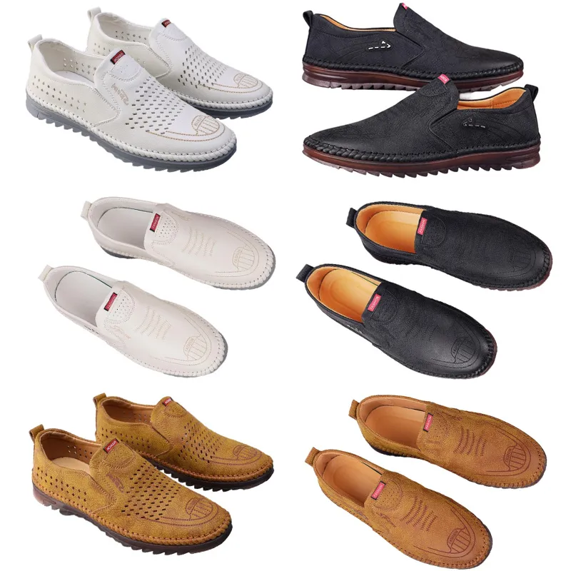 Sapatos casuais para homens primavera nova tendência versátil sapatos online para homens anti deslizamento sola macia sapatos de couro respirável marrom 39