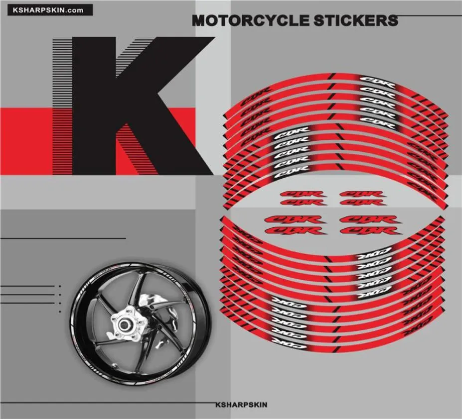 Motorfiets velg reflecterende logo's en stickers bescherming stickers veelkleurige waterdichte tape voor HONDA CBR 1000 6009308003