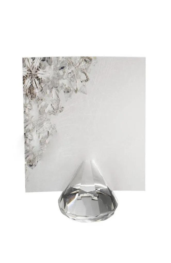 100pcs naśladowane krystaliczne diamentowe miejsce uchwyt karty Wedding Favours Name Card Holder Table Dekoracja Dekoracja Prezes 7790254