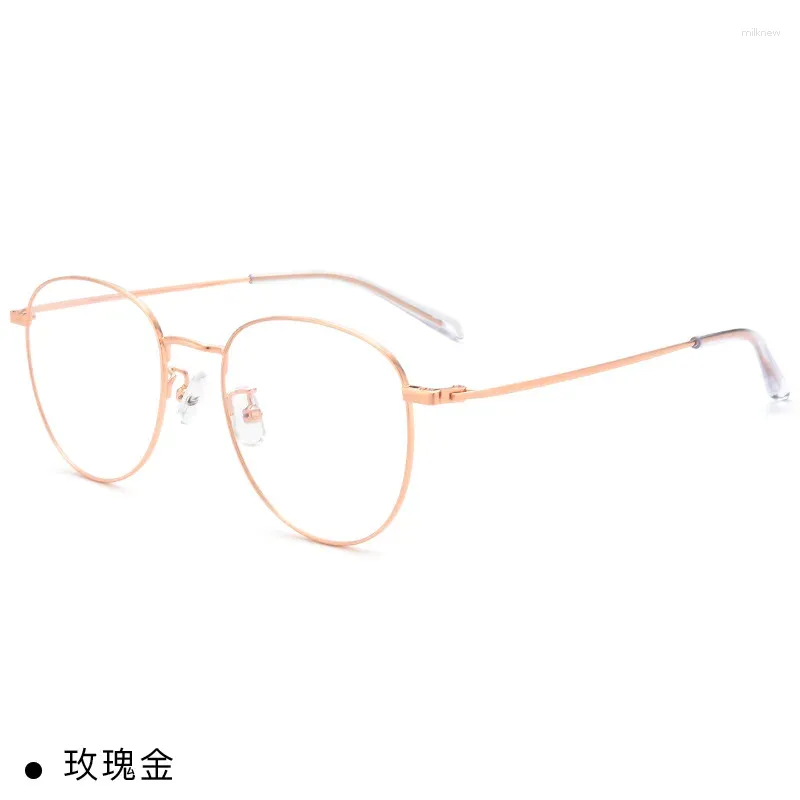 Sonnenbrillenrahmen 50 mm ultrareines Titan-Vollrahmen-Rundbrille für Männer und Frauen Anti-Blau-Rezept 8804