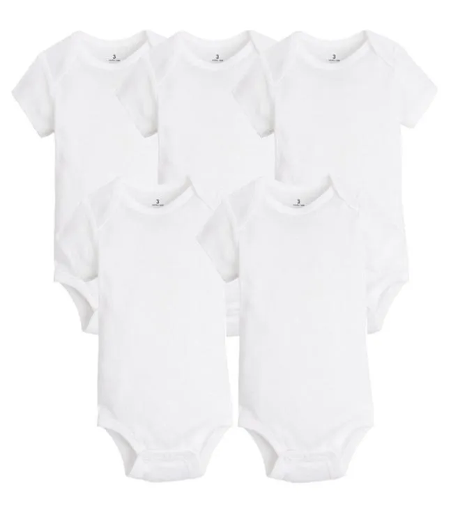 5 PCSLOT né bébé vêtements été corps bébé Body 100 coton blanc enfants combinaisons bébé garçon fille vêtements 024 M 2203011605691