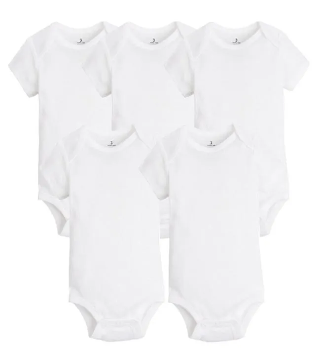 5 PCSLOT geboren babykleding zomerlichaam babybody's 100 katoen witte kinderjumpsuits babyjongen meisje kleding 024M 2203011605691