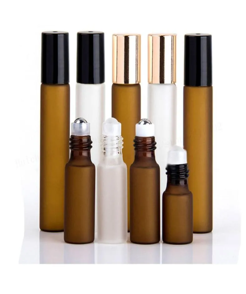 3ml 5ml 10ml Frost Clear Amber Roll On Roller Bottle for Essential Oils Refillable Perfume Bottle Deodorant Containers2009507