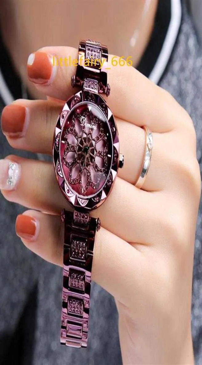 Luxury Ladies Dress Quartz Diamond Alloy Gift Women039s Watches Trend of Fashion Personality to Run the Windmill rostfritt Stee9343036