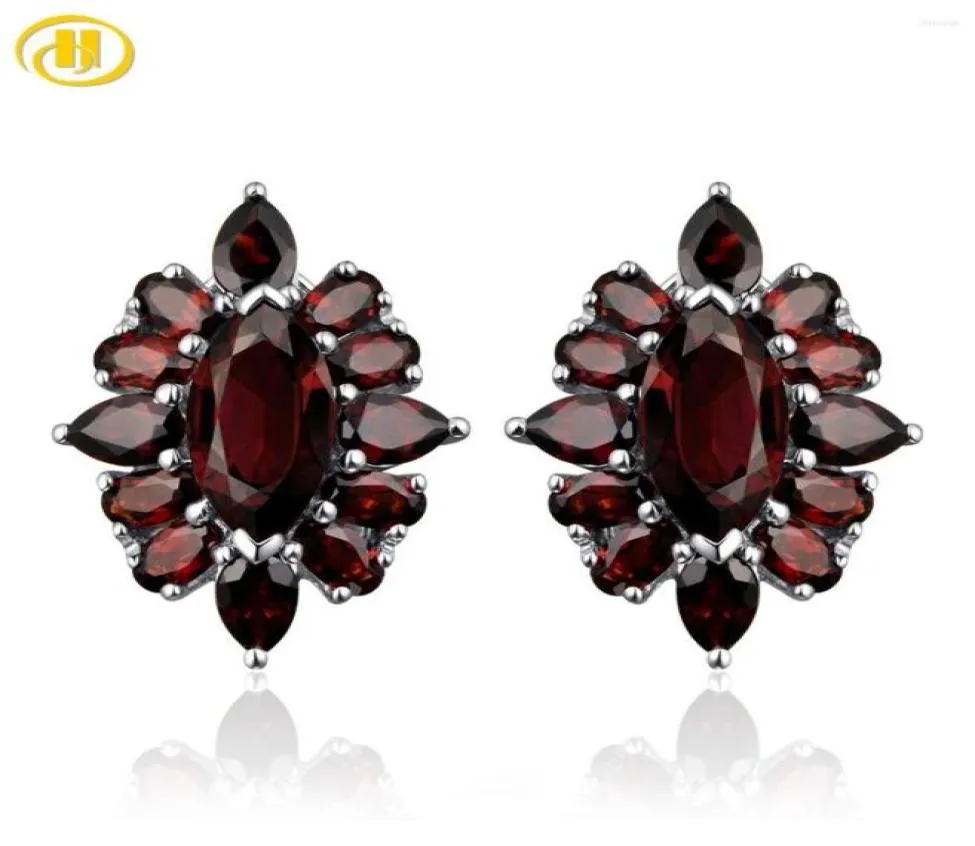 Stud Earrings Natural Red Garnet Solid Sterling Silver 15 Carats Genuine Gemstone Classic Women39s Jewelry Royal Luxury Style G3774391