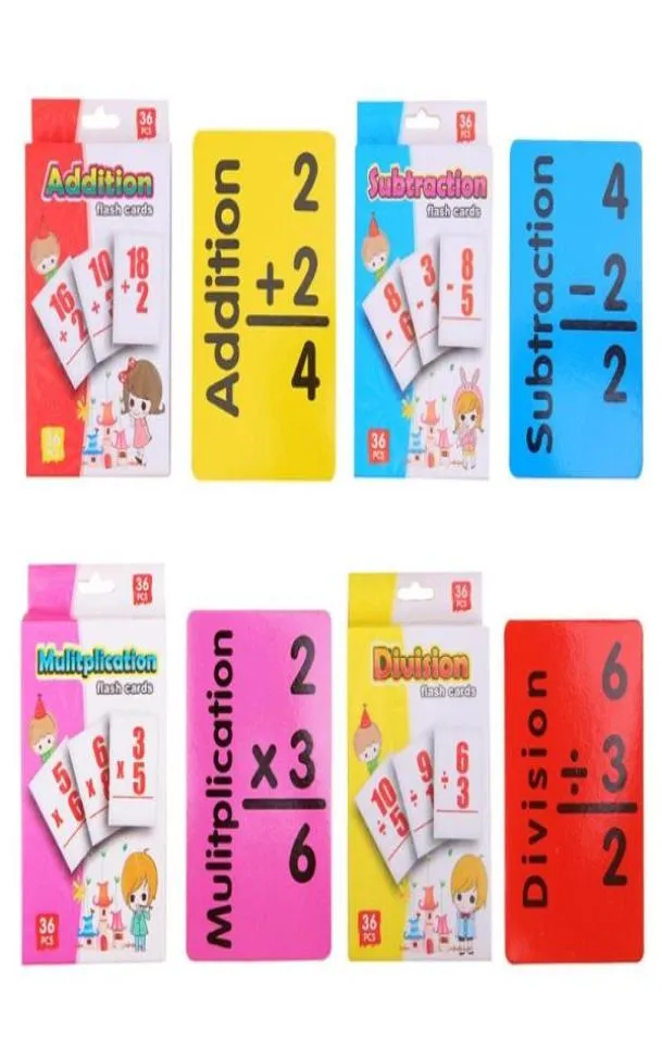 Crianças quebra-cabeça educação precoce cartão aritmético 36 cartões de aprendizagem inglês brinquedos para crianças desenvolvendo brinquedos educativos 6112948