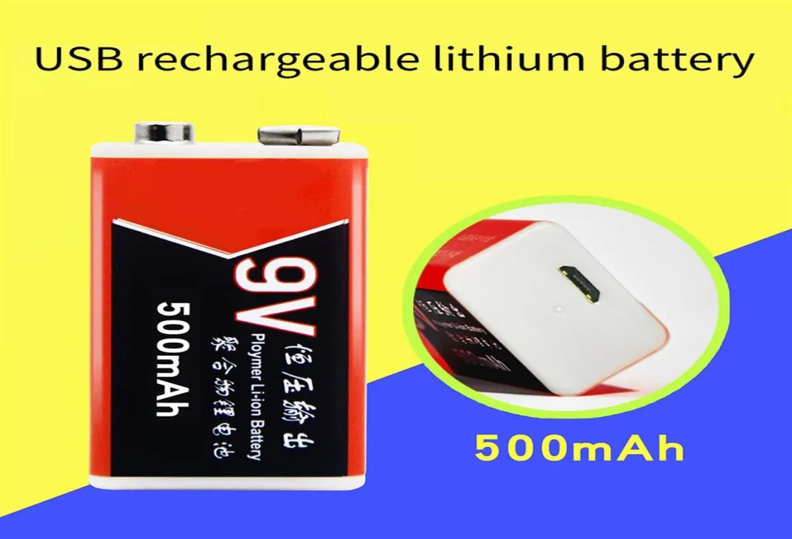 9V 500mAH USB Port Şarj Edilebilir Lityum Piller Multimetre Metal Algılama Aleti için Özel Pil A083412001