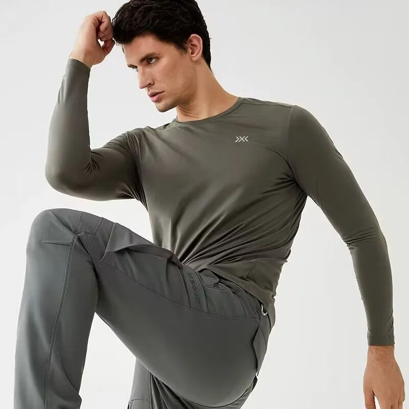 High Elasticity Tight Long Sleeve Quick Dry Tactical T-Shirt Camping Men Fitness Sport Shirt Gym Bodybuilding Workout Muscle Tops Swiss Tee