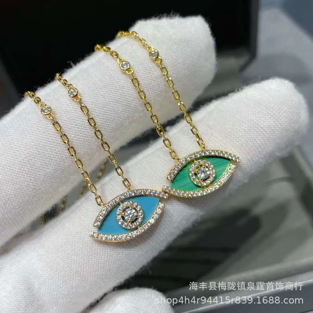 Desginer Messikas jewelry Meijia Xika Heart Eye Natural Malachite Necklace Celebrity Same Fashion Versatile Diamond Collar Chain Bracelet