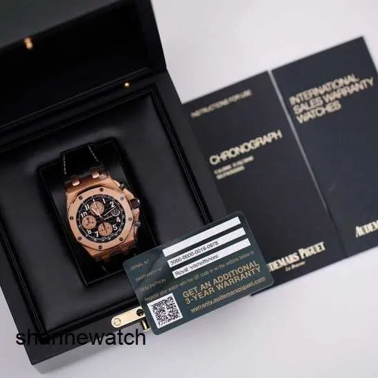 Classic Wrist Watch Tactical Wristwatch AP Epic Royal Oak Offshore 26470OR Black Faced Mens Watch 18k Rose Gold Chronograph Automatic Mechanical Swiss Watch Name Wa