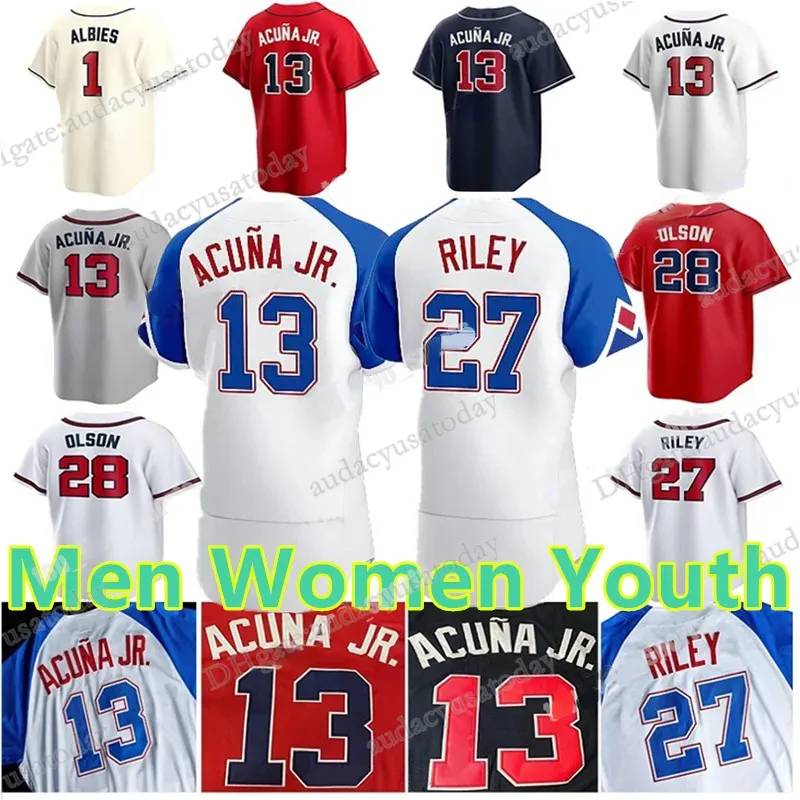 2024 Custom City Jersey 13 Ronald Acuna Jr. 27 Austin Riley Matt Olson Harris II Spencer Strider Morgan Wallen Ozzie Albies Jones Rosario Max Fried honkbalshirts