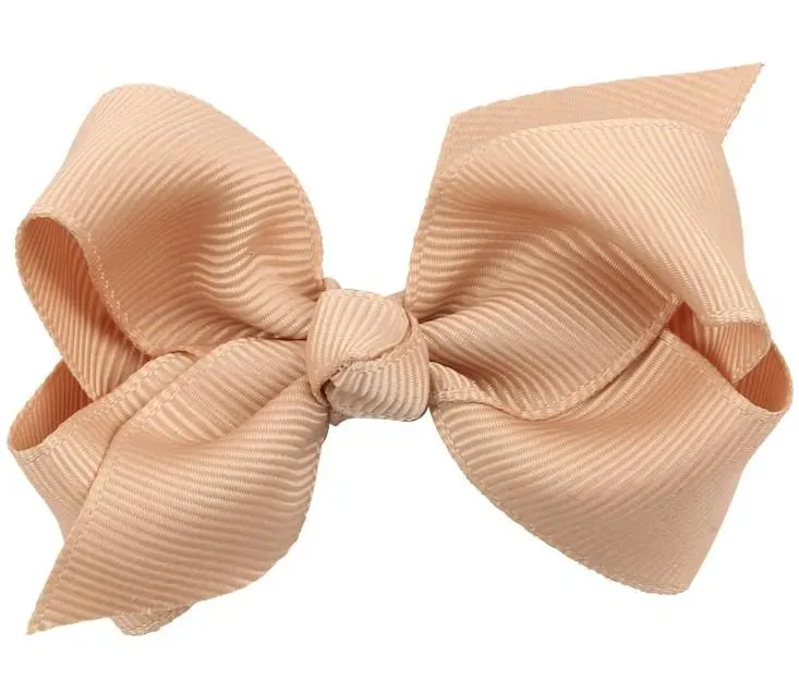 hot sale Korean 3 INCH Grosgrain Ribbon Hairbows Baby Girl Accessories With Clip Boutique Hair Bows Hairpins Hair ties