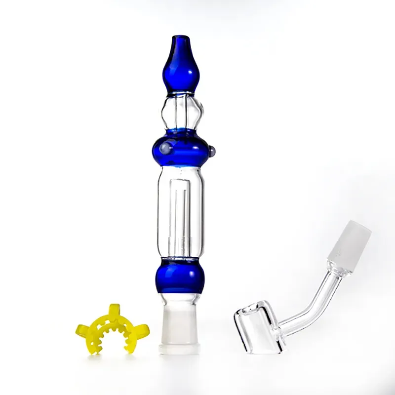 NC Hookah Kit Oil Rig Mini Hand Pipes Dab Rigs Smoking Accessories 10mm 14mm Joint Wax Nector Collector With 45 Degree Quartz Banger Nail Pipe Glass Water Bongs