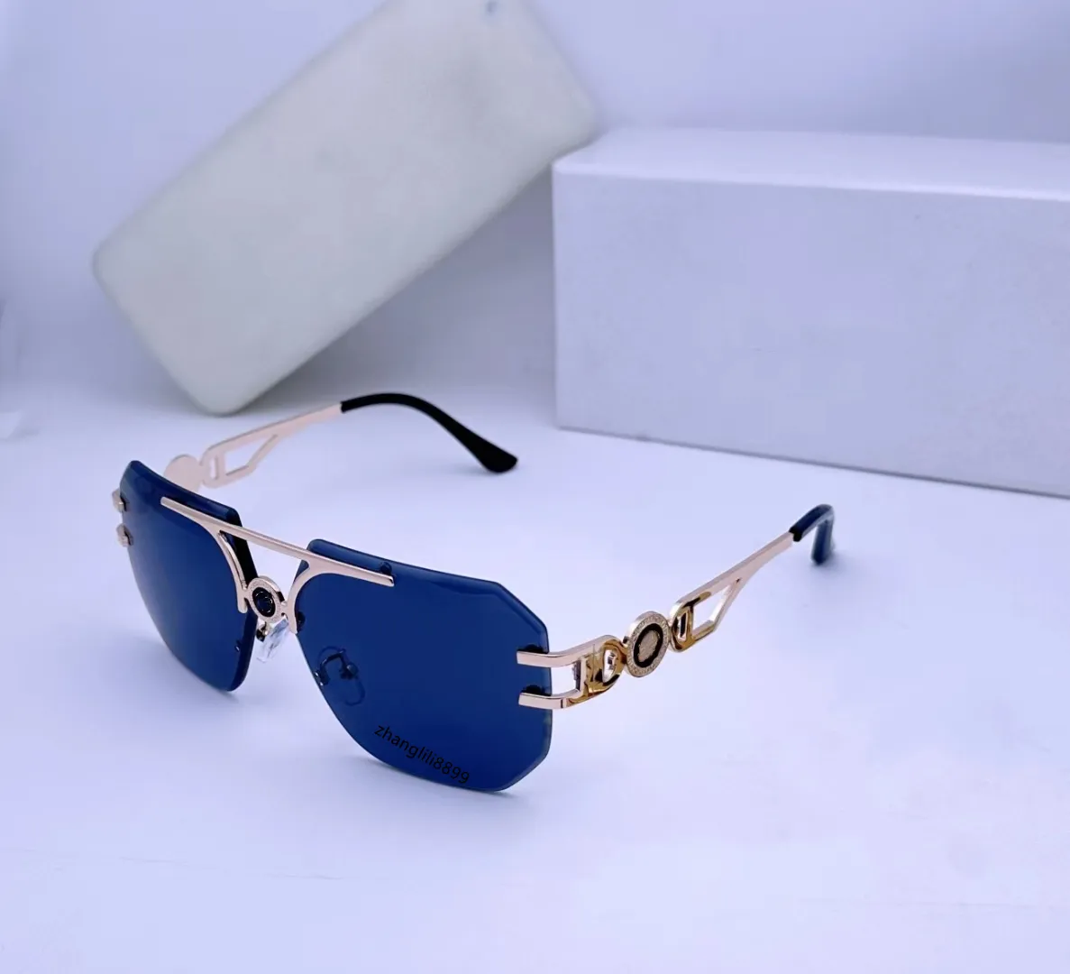 Top Luxury Fashion Randless Sonnenbrille Polaroid Lens Marke Designer Womens Herren Goggle Seniorengläser Vintage Metall Sonnenbrille mit Box 17468