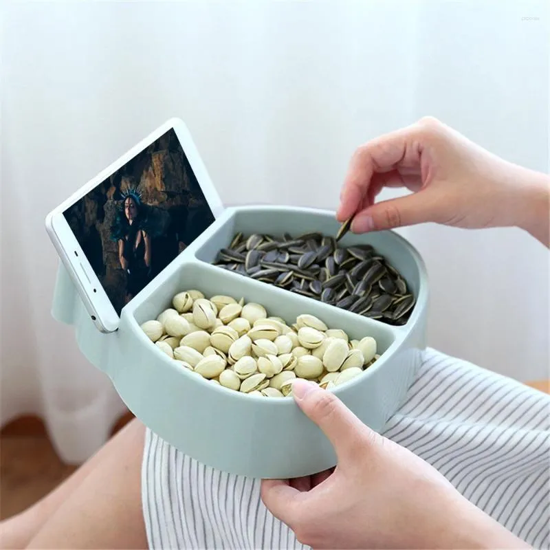 Miski stojak na telefon komórkowy kreatywny artefakt podwójny plastik nowoczesne pudełko do przechowywania płyty owocowe leniwe