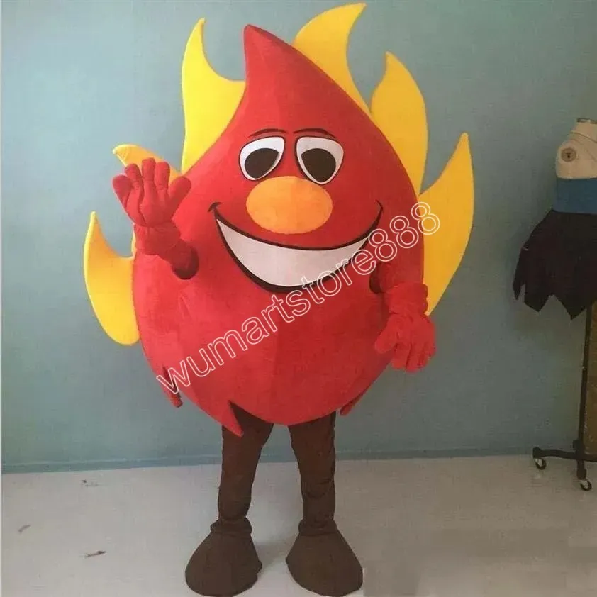 Costume de mascotte de flamme professionnelle, déguisement de fête d'anniversaire à thème animé, tenue de personnage d'halloween, 2024