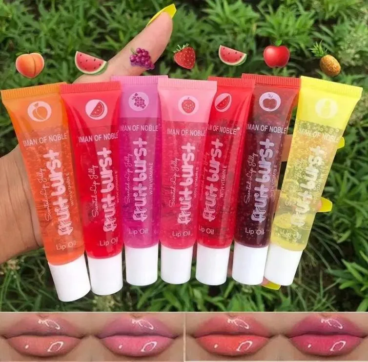 Fruit Burst Lip Oil Scented Plumping Lip Gloss Moisturizer Jelly Shiny Vitamin E Oils Lipgloss 6pcs3286311