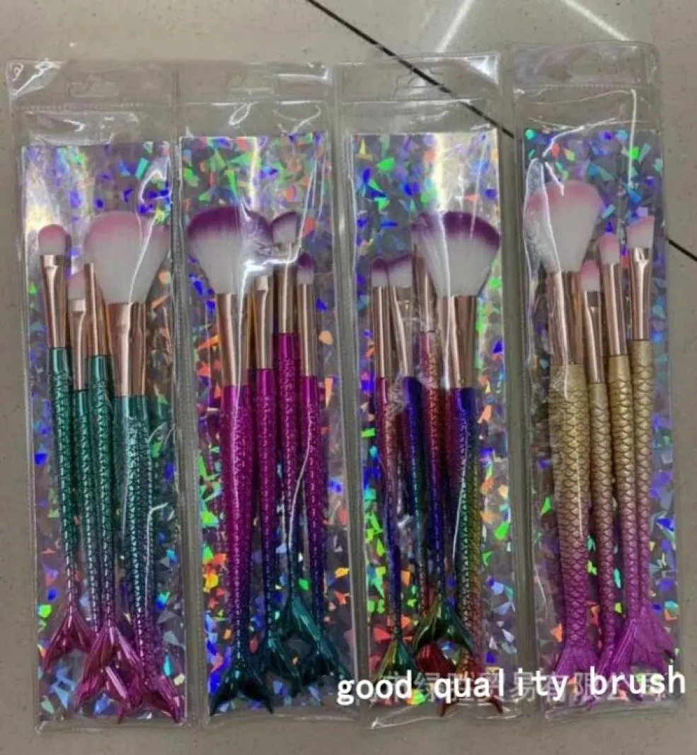 Makeup Brushes 4st Set Gradient Color Fish Scale Tail Contouring Eye Shadow Brush Beauty Tool Comestic9146982