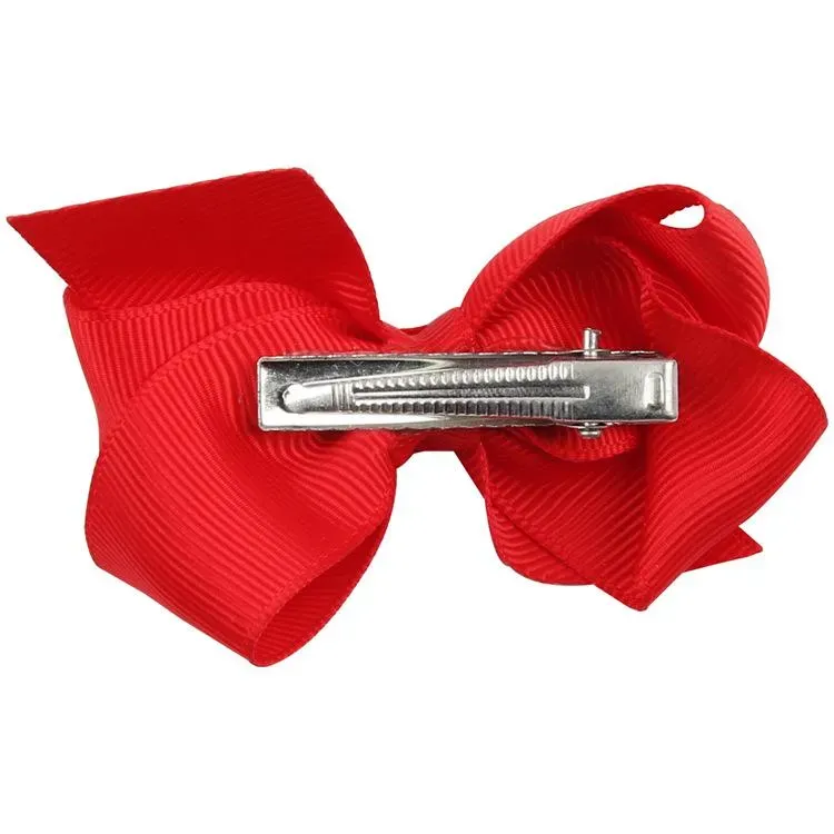 hot sale Korean 3 INCH Grosgrain Ribbon Hairbows Baby Girl Accessories With Clip Boutique Hair Bows Hairpins Hair ties